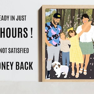 Faceless Portrait, Family Portrait , Custom Digital  illustration from photo , Family Minimalist Portrait, Personalized Gift.