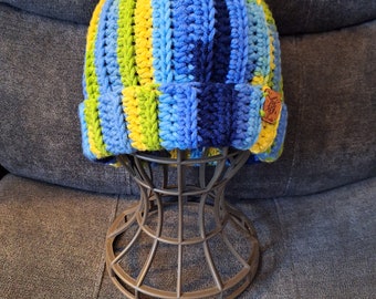 Handmade crocheted unisex chunky hat unique