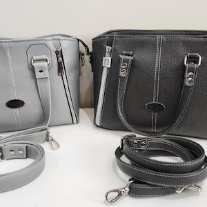Rudeneja (mediano) Bolso de mano de vinilo, correa ajustable cruzada, transporte oculto, cartera