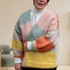Cardigan de la plaza de la abuela sueter cuadrado de la abuela de ganchillo a mano abrigo de abuela acogedor boho listo para enviar el mejor regalo para ella Etsy Espana