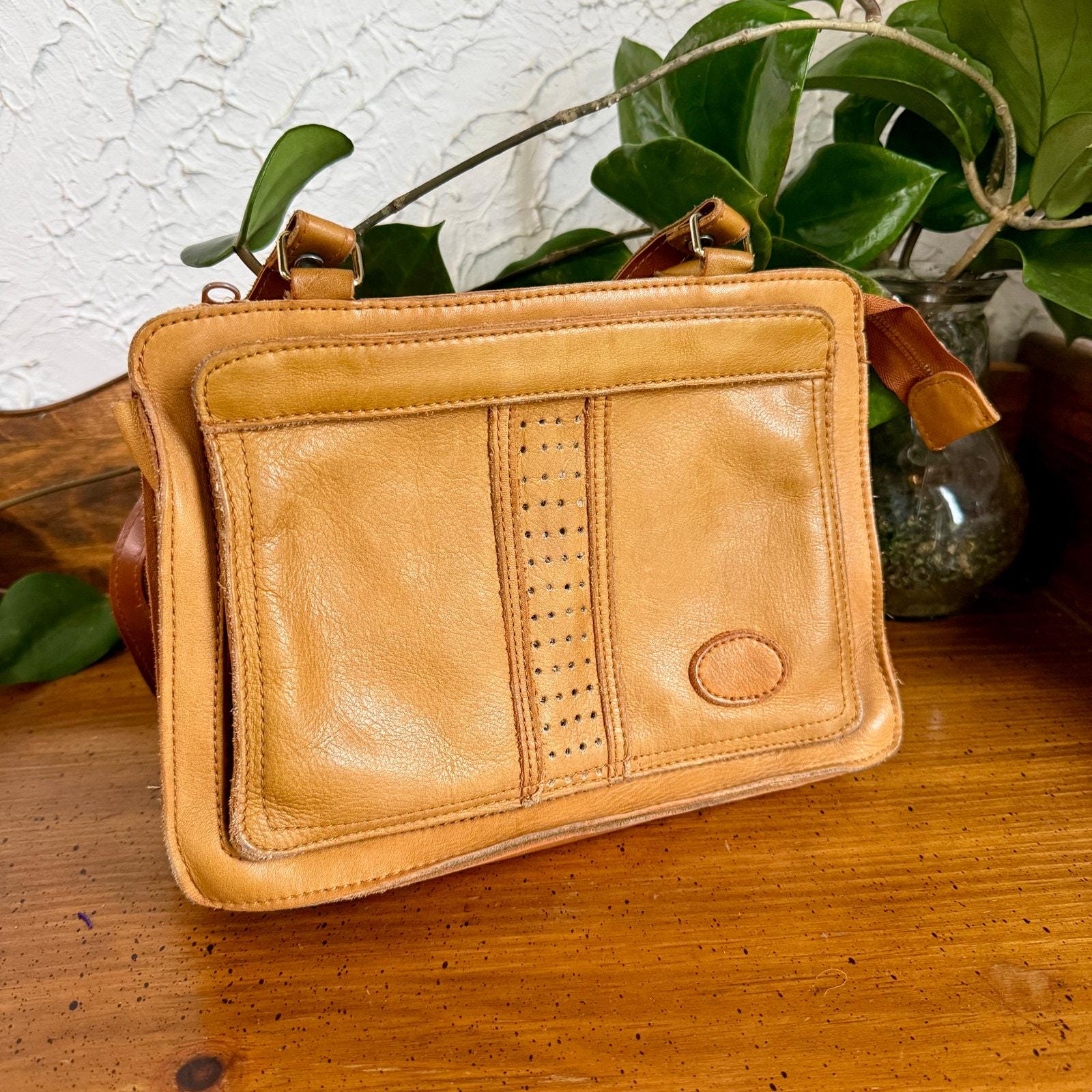 70s Leather Bag - Etsy