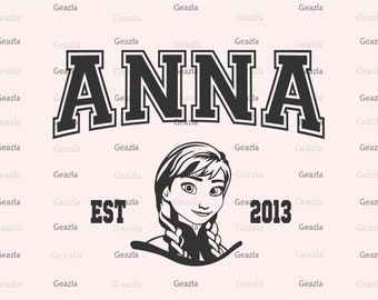 Anna Svg, Princess Anna Svg, Vinyl Cut file, Tshirt Design, Svg file for Cricut, Printable Cut, Customized svg, png, jpg, pdf, eps, ai