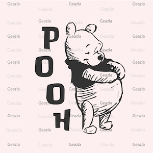 Winnie The Pooh Svg, Pooh Sketch Svg, Tshirt Design Svg, Cute Svg, Digital Prints, Vinyl Cut, Svg file for Cricut, png, pdf, eps, jpg, ai