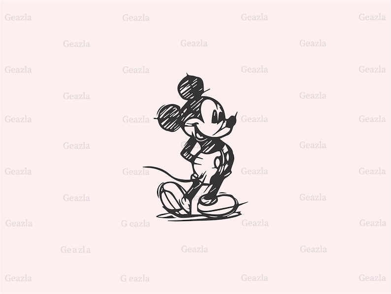 Mickey Mouse Sketch Svg Cricut Svg Silhouette Cut Files - Etsy