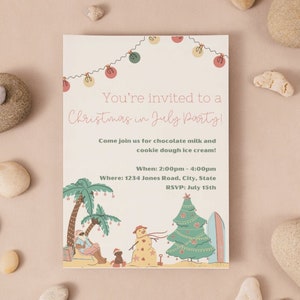 Christmas in July Party Invitation: Editable Summer Birthday (Digital Download)