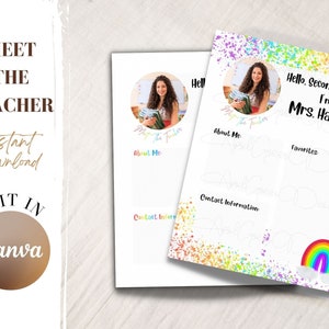 Meet The Teacher Newsletter for Elementary Grade Meet The Teacher Newsletter Printable Meet The Teacher Custom Canva Template for Teachers