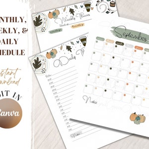 Editable Fall Planner Printable Undated Fall Happy Planner Classic ...