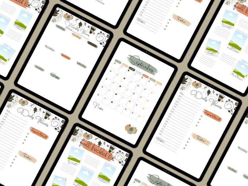 EDITABLE Undated Planner Printable Fall Happy Planner Etsy