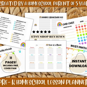 Lesson Planner for Homeschool Lesson Planner Printable for Preschool Lesson Planner for Homeschool Planner for 2024-2025 Homeschool Planner
