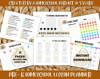 Preschool Homeschool Lesson Planner Printable: 2024-2025 (Digital Download)