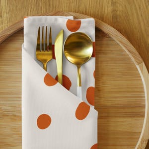 Abstract Orange Dots Napkins, MCM Napkin Set, MCM Napkin Set, Cloth napkins (set of 4)
