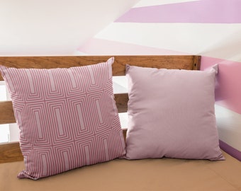 Pink Geometric Zippered Pillow Case, 18"x18"