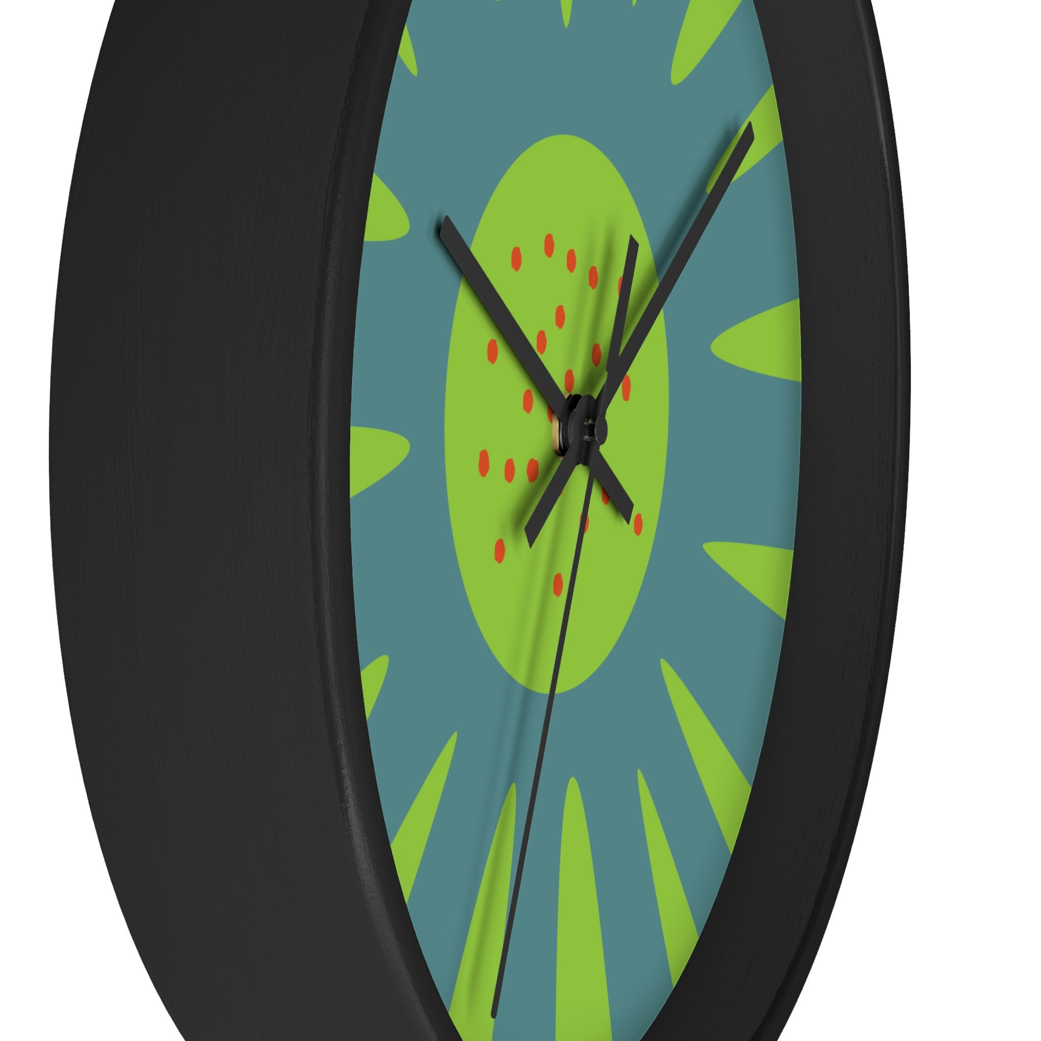 Retro Abstract Blue and Green Wall Clock, MCM Wall Clock, Funky Wall ...