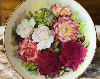 Vintage Rose Plate | Etsy