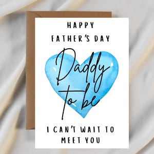 Futuro papà per la festa del papà - personalizzato - biglietto personalizzato per lui per la festa del papà o il compleanno da parte di figlio o figlia - cuore blu
