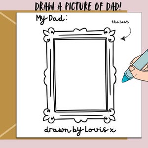 kleur mij in tekenkaart voor papa - vaderdag - verjaardag - gepersonaliseerd - aangepaste kaart voor hem op vaderdag van zoon of dochter