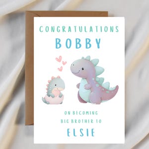 Felicitaciones hermano mayor - nuevo bebé - bienvenido al mundo - personalizado - tarjeta personalizada para nuevo bebé niño o nueva niña