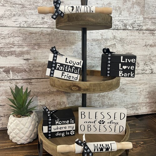 Dog Tiered Tray Items Doggo Tiered Tray Decor Dog Tiered Etsy