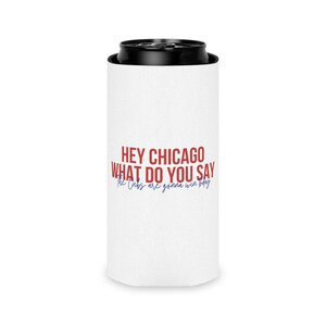 Can Cooler, retro Cubs, portellone posteriore, contenitori per lattine sottili, contenitori per lattine Seltzer, contenitori per lattine skinny, Go Cubs, testi di Cubs Hey Chicago