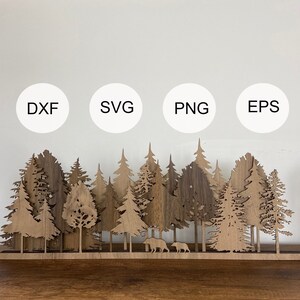 Digital File, Wood Layered Forest Digital Download, 7 Layer Wood Wall Art Digital Svg, Pine Tree Wood Wall Art Laser Cut File, Wide Forest