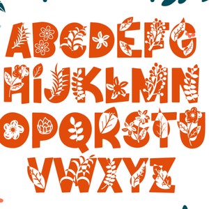 Fall Vibes Font, Autumn Font, Fall Font, Decorative Font, Leaf Flower ...
