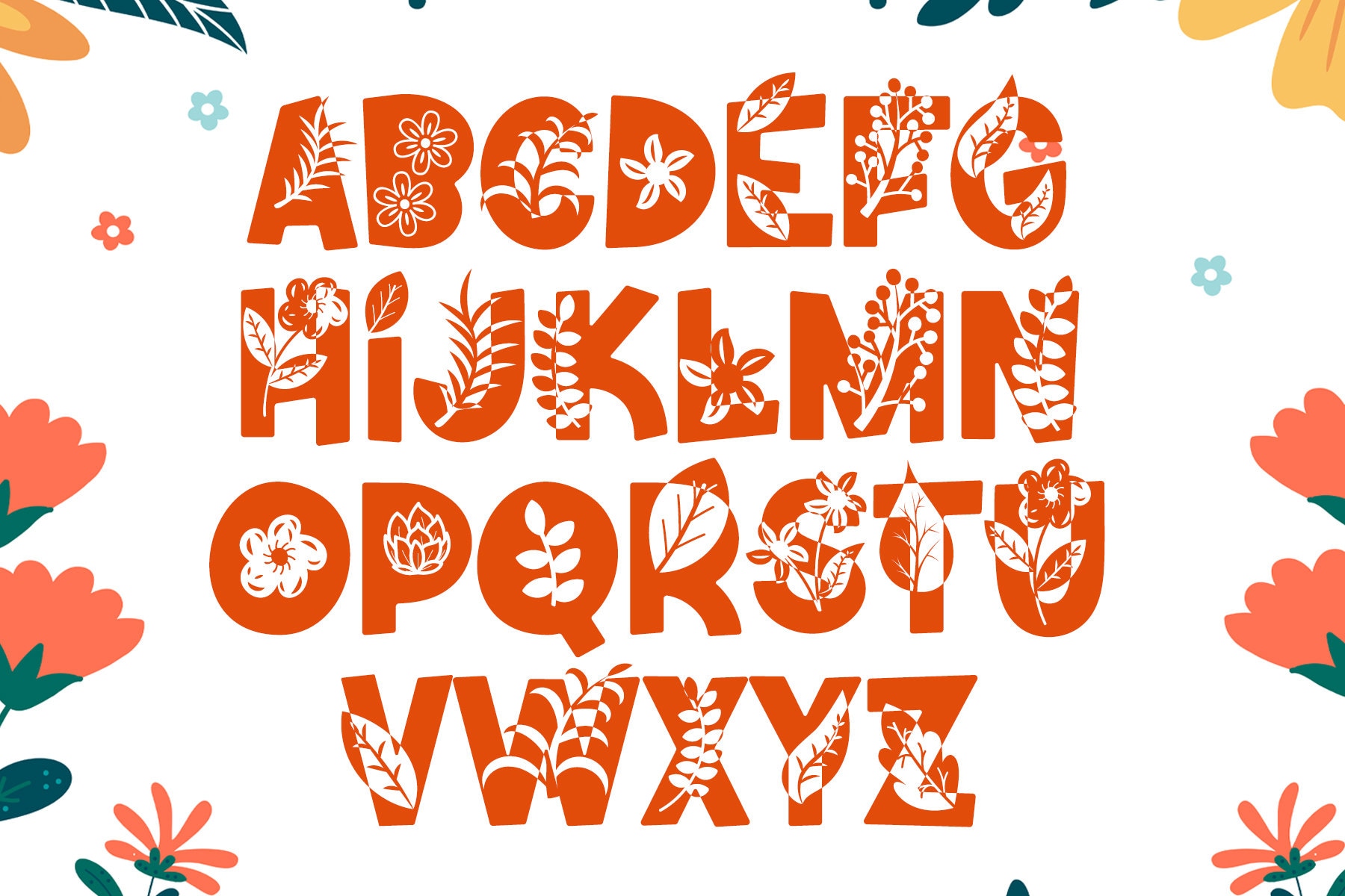 Fall Vibes Font, Autumn Font, Fall Font, Decorative Font, Leaf Flower ...