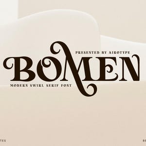 Bomen Font, Serif Font, Retro Font, Vintage Font, Modern Font, Swirl Font, Wedding Font, Cricut Font, Swirl Serif, Boho Font, Display Font