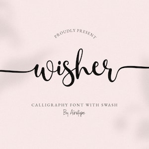 Wisher Font, Script Font, Handwritten Font, Tail Font, Swash Font, Thin Font, Cursive Font, Wedding Font, Calligraphy Font, Cricut Font