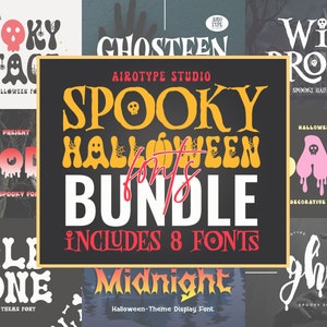 Spooky lettertypebundel, Halloween lettertypebundel, lettertypebundel, horrorlettertype, Serif-lettertype, handgeschreven lettertype, retro lettertype, Drip-lettertype, vet lettertype