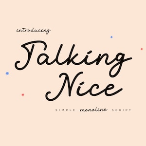 Talking Nice Font, Monoline Font, Single Line Font, Script Font, Handwritten Font, Cursive Font, Signature Font, Bouncy Font, Cricut Font