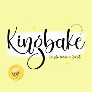 Kingbake font, handwritten font, script font, cursive font, bouncy font, wedding font, cute font, handwriting font, cricut font, fun font