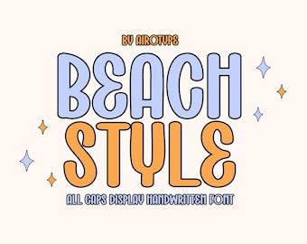 Beach Style Schrift, süße Schrift, lustige Schrift, Display-Schrift, Spielerische Schrift, Handgeschriebene Schrift, Display-Schrift, Festliche Schrift, Schul-Schrift, All Caps Schrift