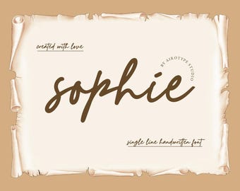 Sophie Font, Handwritten Font, Script Font, Cursive Font, Simple Font, Monoline Font, Single Line Font, Cute Signature Font, Cricut Font