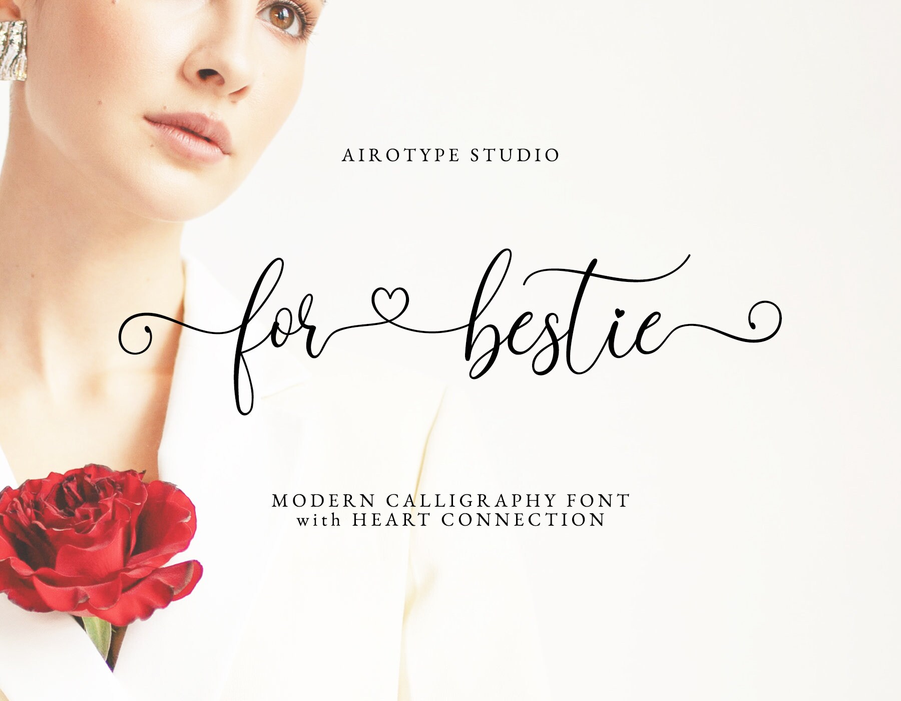 For Bestie Font, Script Font, Handwritten Font, Valentines Font, Heart ...