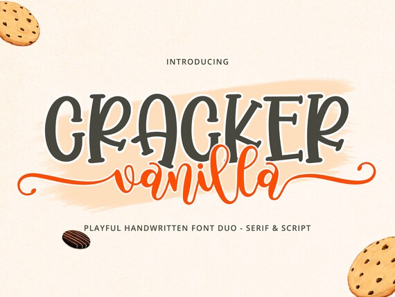 Cracker Vanilla Font Swash Font Bouncy Font Font Duo | Etsy