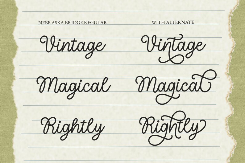 Nebraska Cursive Script Nebraska Bridge Font, Handwritten Font, Script Font, Cursive Font ...