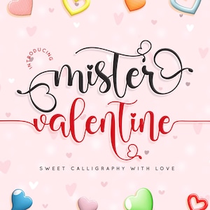 Mister Valentine Font, Script Font, Love Font, Bouncy Script, Heart Font, Swash Font, Swoosh Font, Wedding Font, Cricut Font, Procreate Font