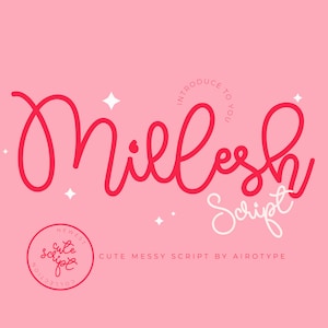 Millesh Script Font, Signature Font, Handwritten Font, Script Font, Bouncy Font, Cursive Font, Wedding Font, Cricut Font, Procreate Font