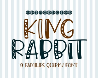 King Rabbit Font, Handgeschriebene Schriftart, Verspielte Schriftart, Cricut Font, Procreate Font, Kinder Font, Script Font, Lehrer Font, Handgezeichnete Display Font