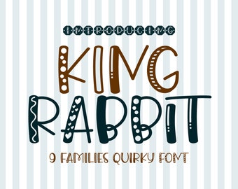 King Rabbit Font, Handwritten Font, Playful Font, Cricut Font, Procreate Font, Kids Font, Script Font, Teacher Font, Handdrawn Display Font