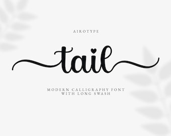 Tail Font, Script Font, Swash Font, Calligraphy Font, Handwritten Font, Swirl Font, Wedding Font, Cursive Font, Cricut Font, Lovely Font,