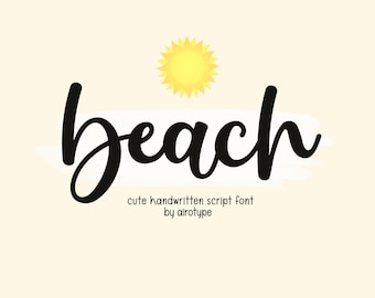 Beach Font, Script Font, Handwritten Font, Handwriting Font, Cursive Font, Summer Font, Calligraphy Font, Cricut Font, Silhouette Font