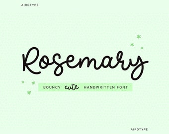 Rosemary Font, Signature Font, Handwritten Font, Script Font, Single Line Font, Cursive Font, Monoline Font, Wedding Font, Cricut Font