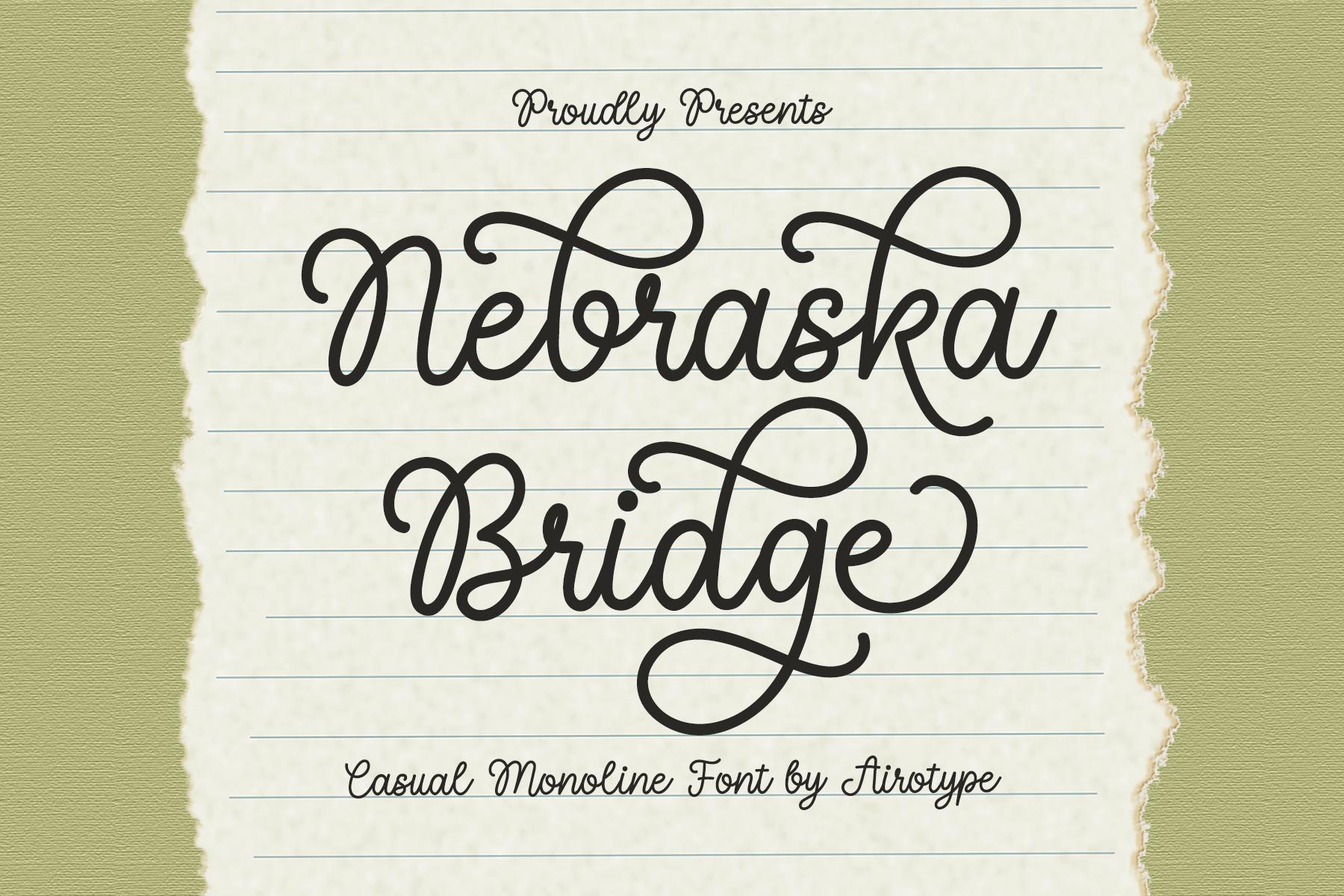 Nebraska Bridge Font, Handwritten Font, Script Font, Cursive Font ...