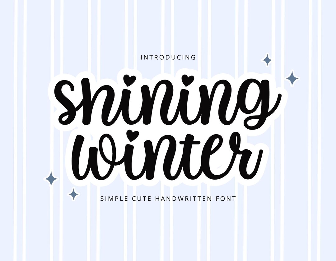 Winterin Cursive Shining Winter Font, Script Font, Handwritten Font, Fun Font ...
