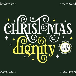 Christmas Dignity Font, Serif Font, Winter Font, Swirl Font, Swirl Serif, Christmas Font, Wedding Font, Cricut Font, Retro Vintage Font