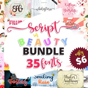 Script lettertype bundel, handgeschreven lettertype bundel, kalligrafie lettertype, Swash lettertype, staart lettertype, lettertype met staart, bruiloft lettertype, Cricut lettertype cursief lettertype