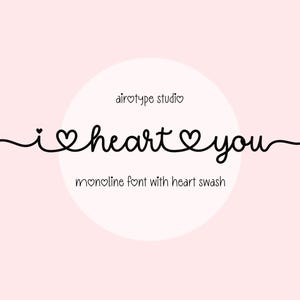 Fonte "I Heart You", fonte de script, fonte de escrita à mão, fonte de coração, fonte com floreio, fonte de cauda, fonte com floreio de coração, fonte de amor, fonte de dia dos namorados, fonte feliz