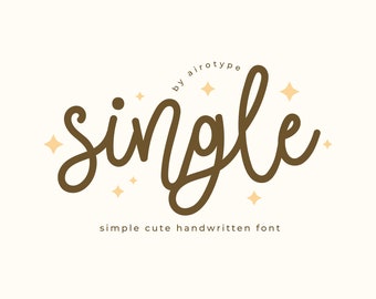 Single Font, Handwritten Font, Handwriting Font, Script Font, Cursive Font, Simple Font, Monoline Font, Single Line Font, Signature Font