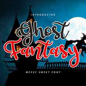 Ghost Fantasy Font, Cute Font, Handwritten Font, Halloween Font, Kids Font, Script Font, Farmhouse Font, Cricut Font, Procreate Font